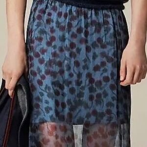 JCrew Gwen knee-length layered slip skirt in blurry cherry print XXS
 Skirt